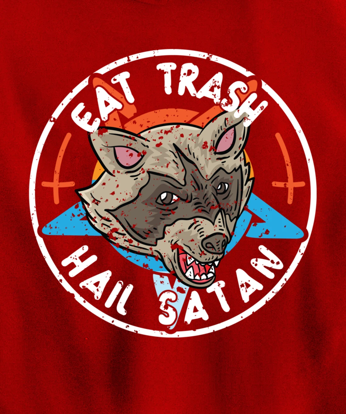 Eat Trash Hail Satan Raccoon Pentagram Satanic Garbage Gang Pullover Hoodie