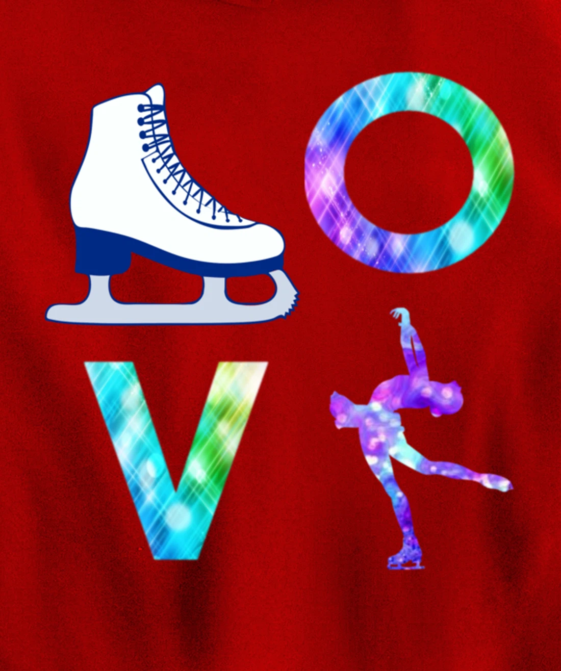 Love Figure Skating Ice Skater Gift Girls Pullover Hoodie