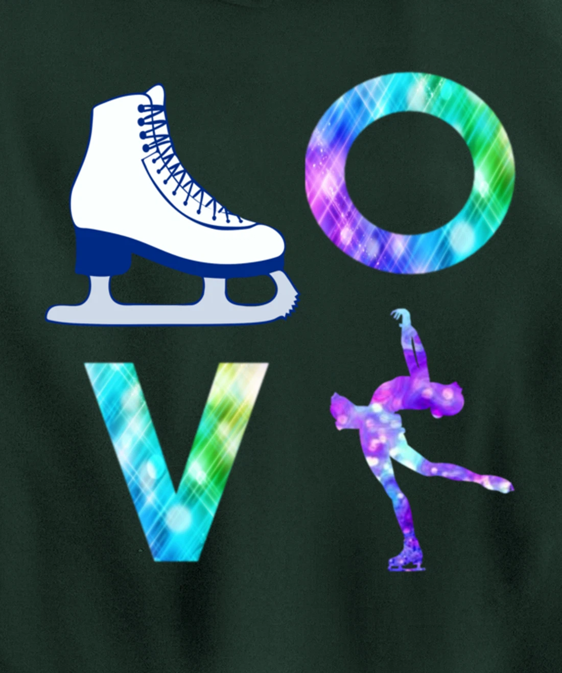 Love Figure Skating Ice Skater Gift Girls Pullover Hoodie