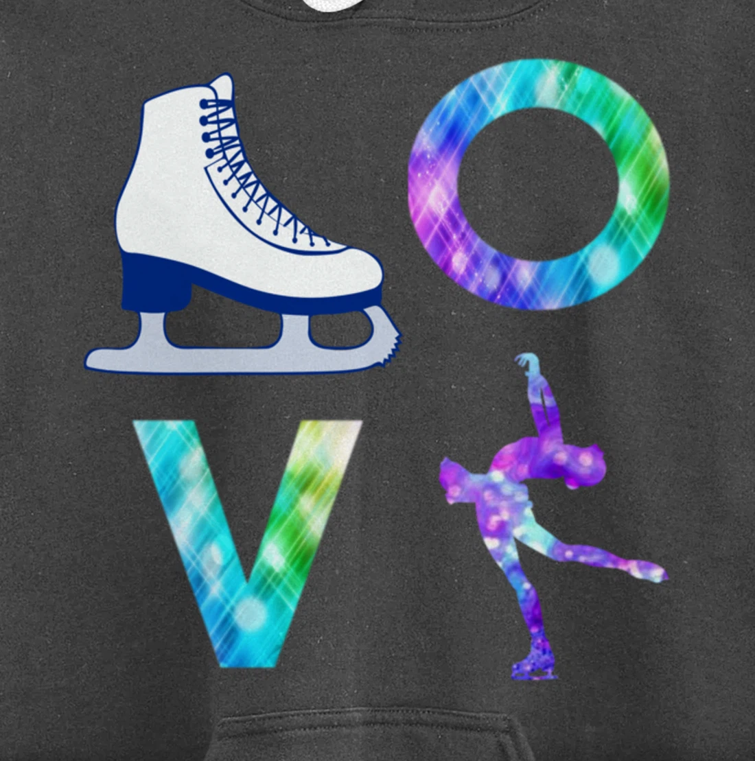 Love Figure Skating Ice Skater Gift Girls Pullover Hoodie