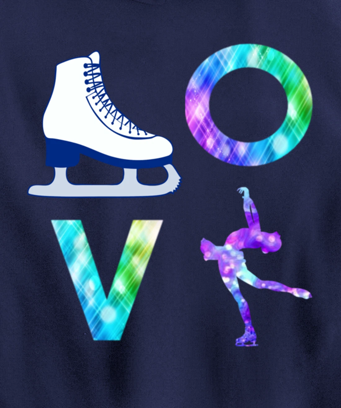 Love Figure Skating Ice Skater Gift Girls Pullover Hoodie