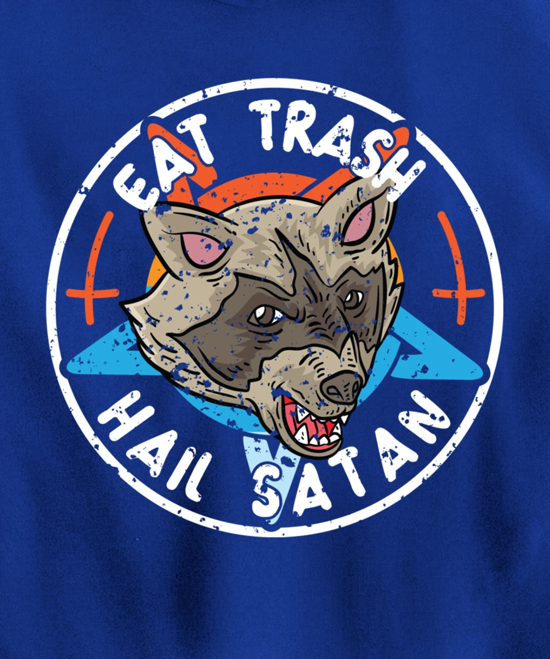 Eat Trash Hail Satan Raccoon Pentagram Satanic Garbage Gang Pullover Hoodie
