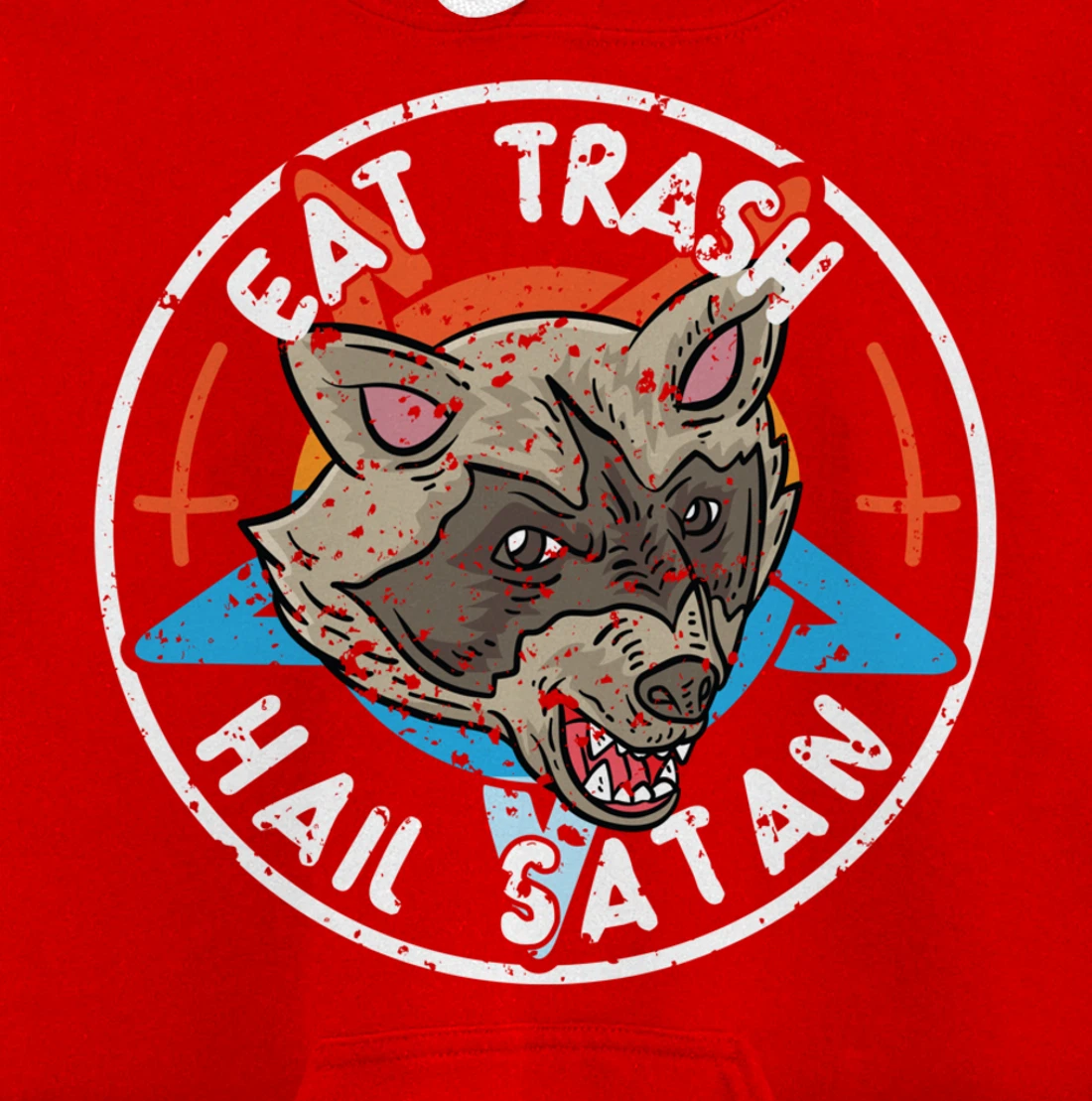 Eat Trash Hail Satan Raccoon Pentagram Satanic Garbage Gang Pullover Hoodie