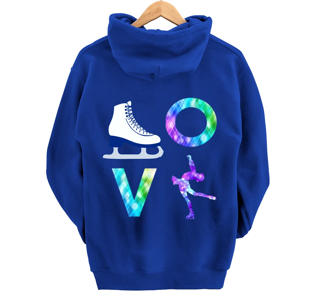 Love Figure Skating Ice Skater Gift Girls Pullover Hoodie