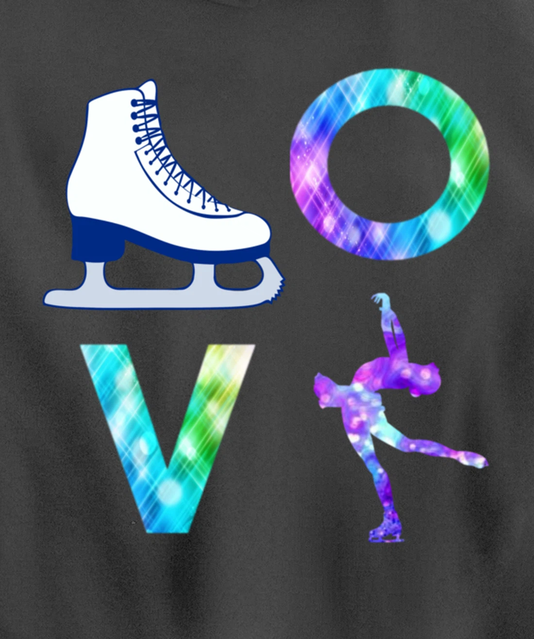 Love Figure Skating Ice Skater Gift Girls Pullover Hoodie