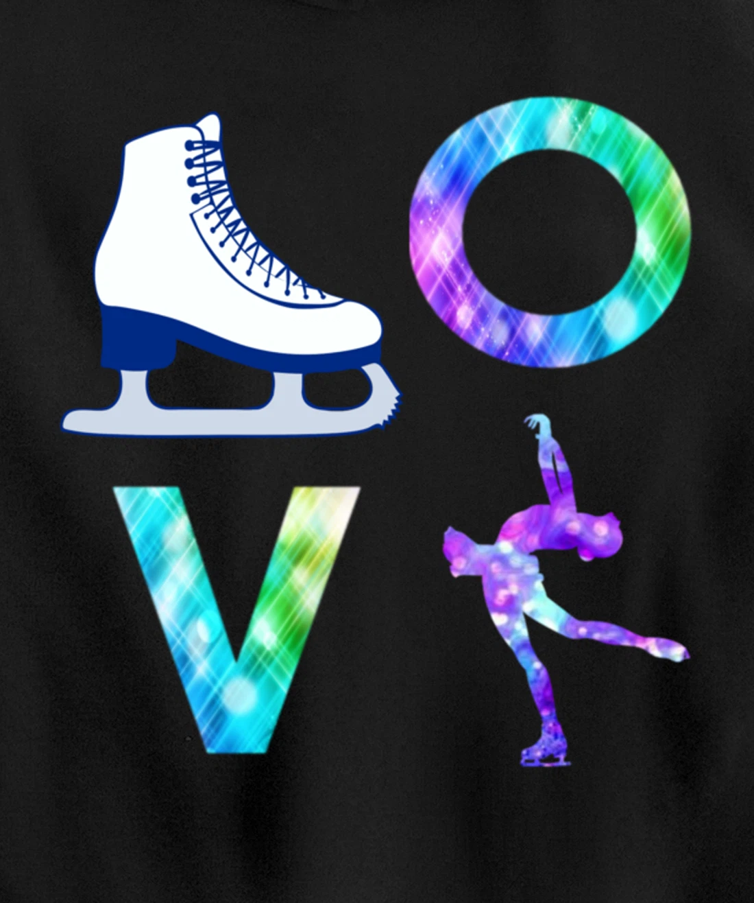 Love Figure Skating Ice Skater Gift Girls Pullover Hoodie