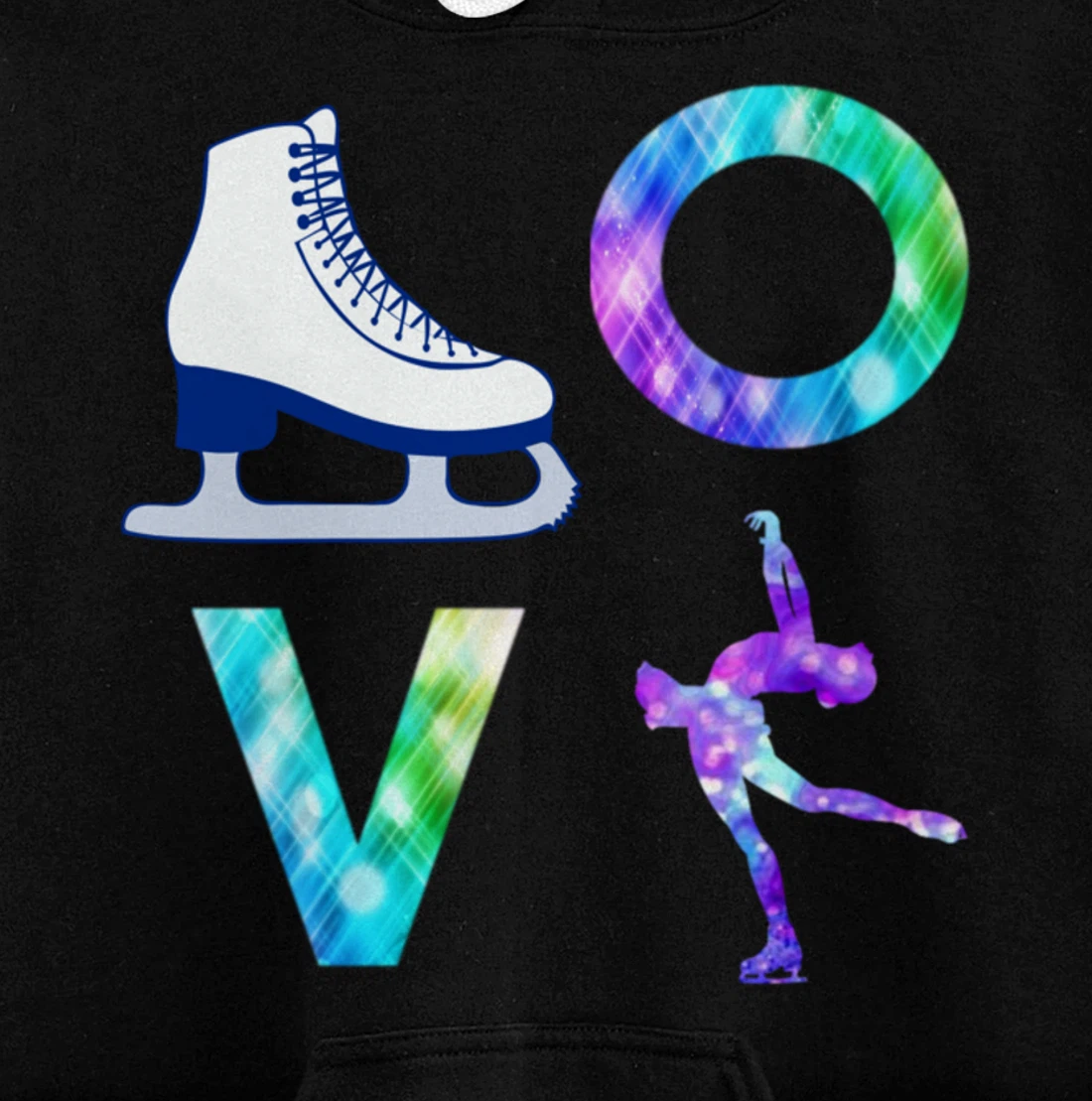 Love Figure Skating Ice Skater Gift Girls Pullover Hoodie