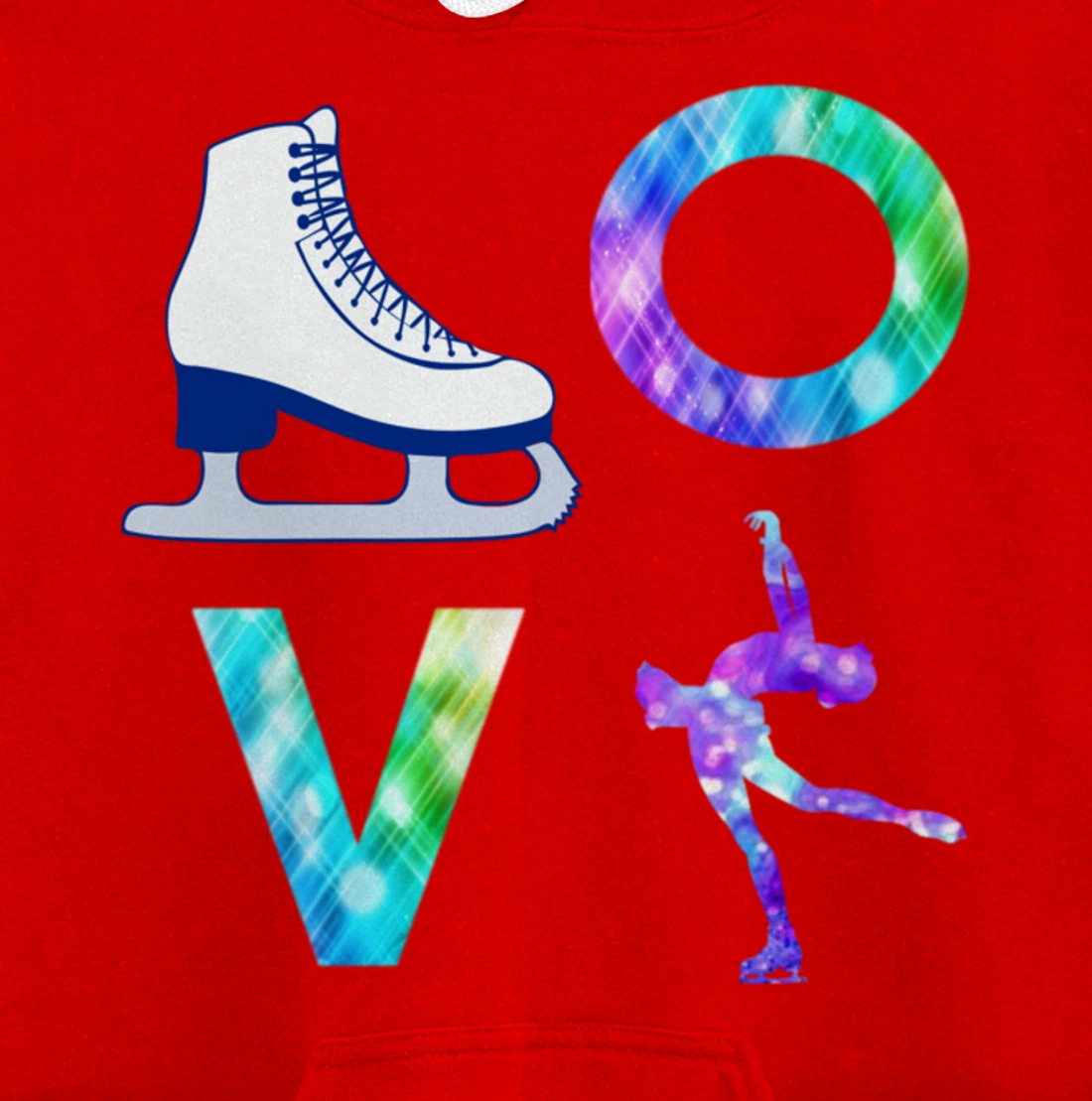 Love Figure Skating Ice Skater Gift Girls Pullover Hoodie