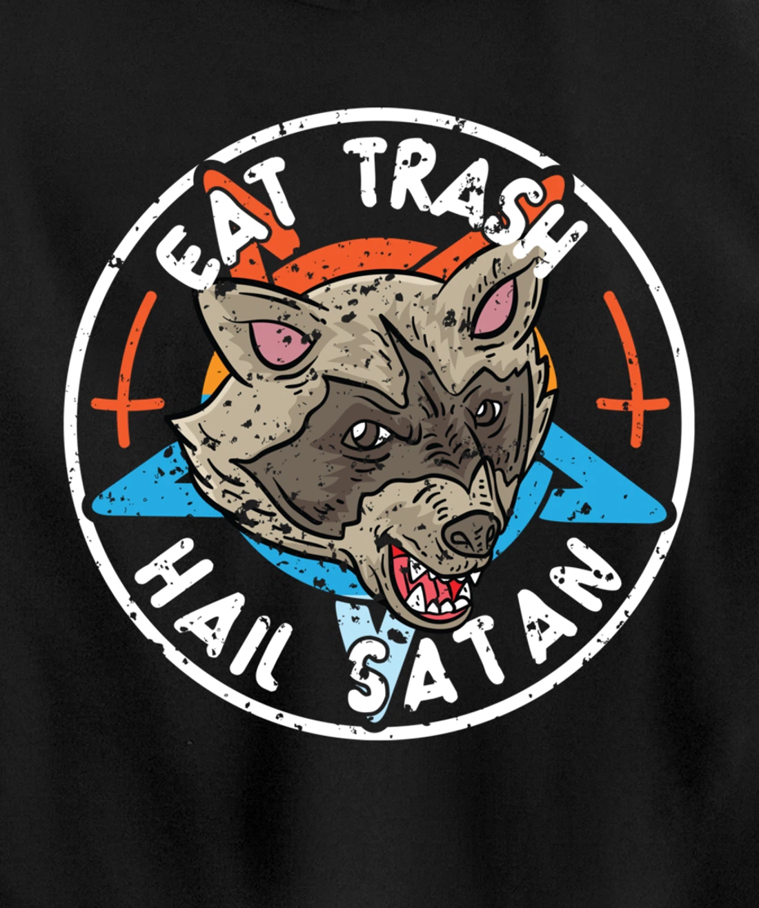 Eat Trash Hail Satan Raccoon Pentagram Satanic Garbage Gang Pullover Hoodie