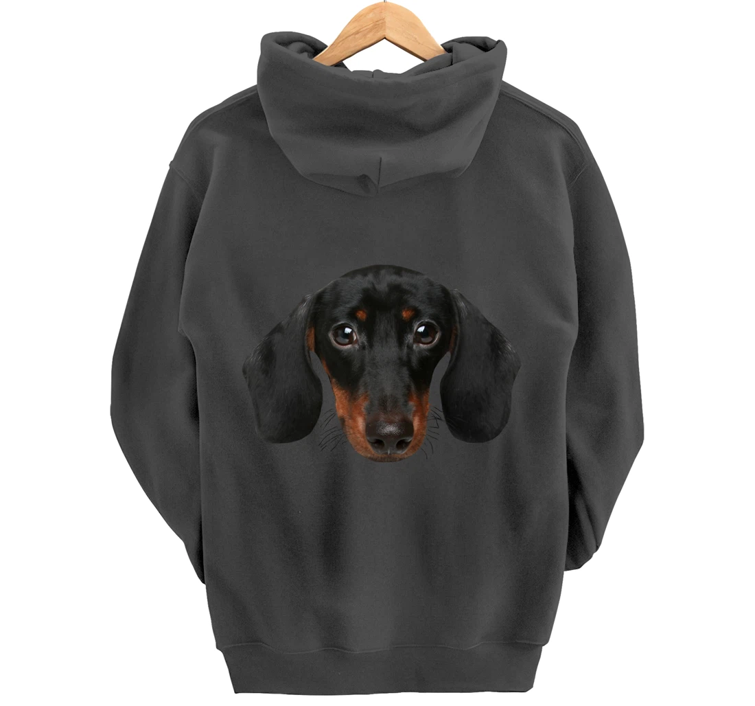 Novelty Dachshund / Wiener Dog Face Hoodie for Doxie Lovers Pullover Hoodie