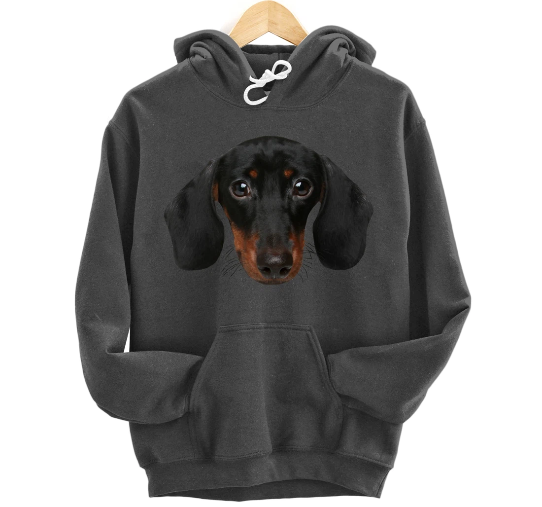 Novelty Dachshund / Wiener Dog Face Hoodie for Doxie Lovers Pullover Hoodie