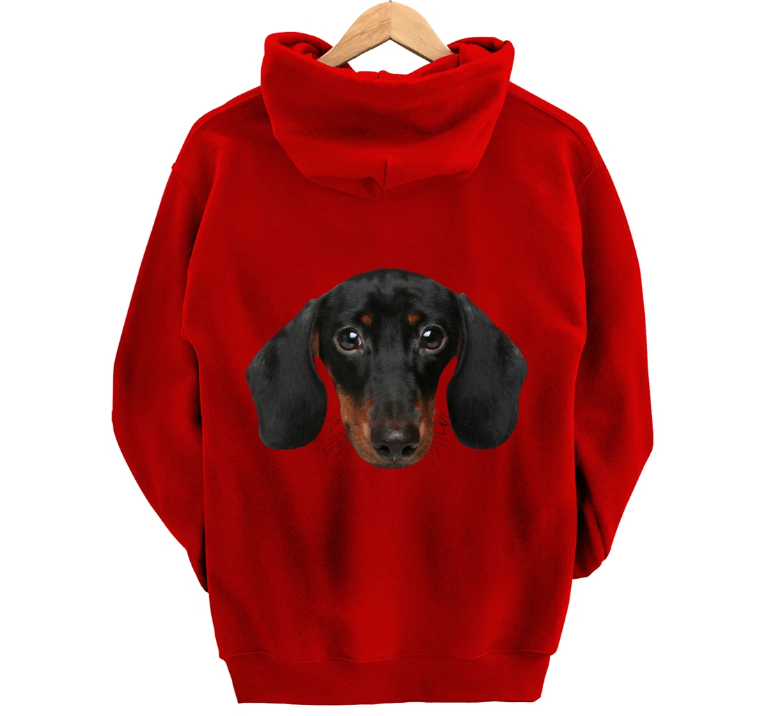 Novelty Dachshund / Wiener Dog Face Hoodie for Doxie Lovers Pullover Hoodie