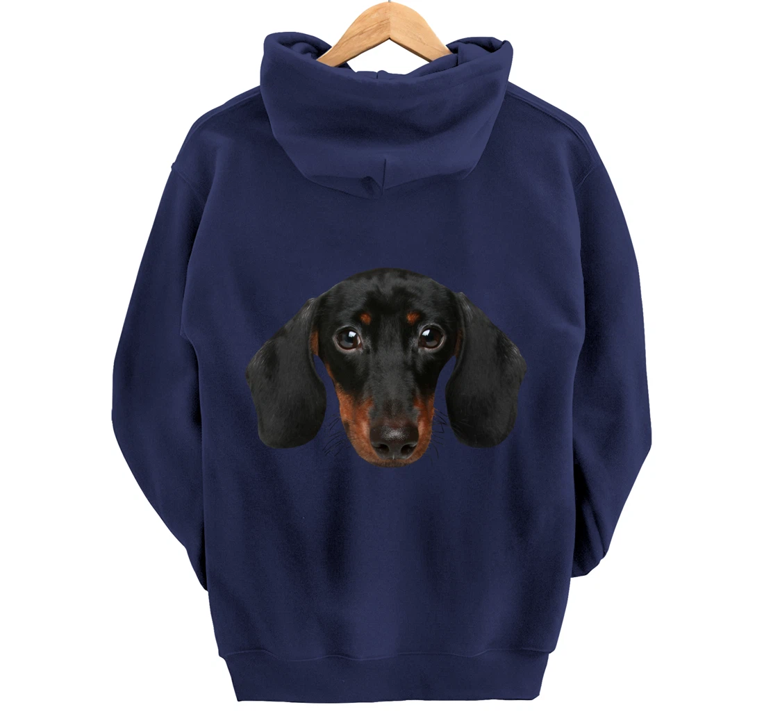 Novelty Dachshund / Wiener Dog Face Hoodie for Doxie Lovers Pullover Hoodie