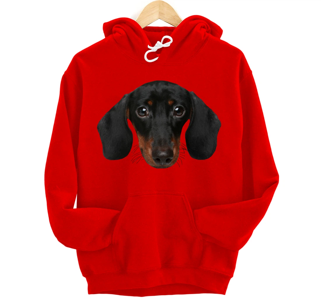 Novelty Dachshund / Wiener Dog Face Hoodie for Doxie Lovers Pullover Hoodie