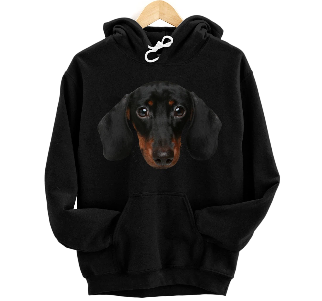 Novelty Dachshund / Wiener Dog Face Hoodie for Doxie Lovers Pullover Hoodie