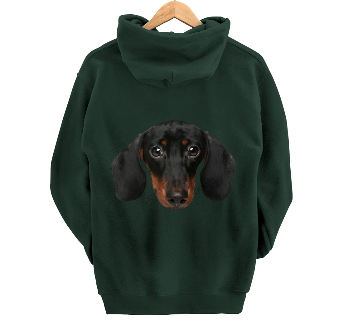 Novelty Dachshund / Wiener Dog Face Hoodie for Doxie Lovers Pullover Hoodie