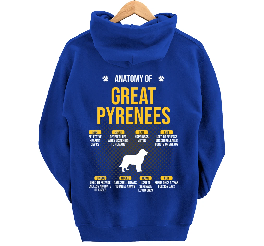 Anatomy Of Great Pyrenees Dog Lover Pullover Hoodie