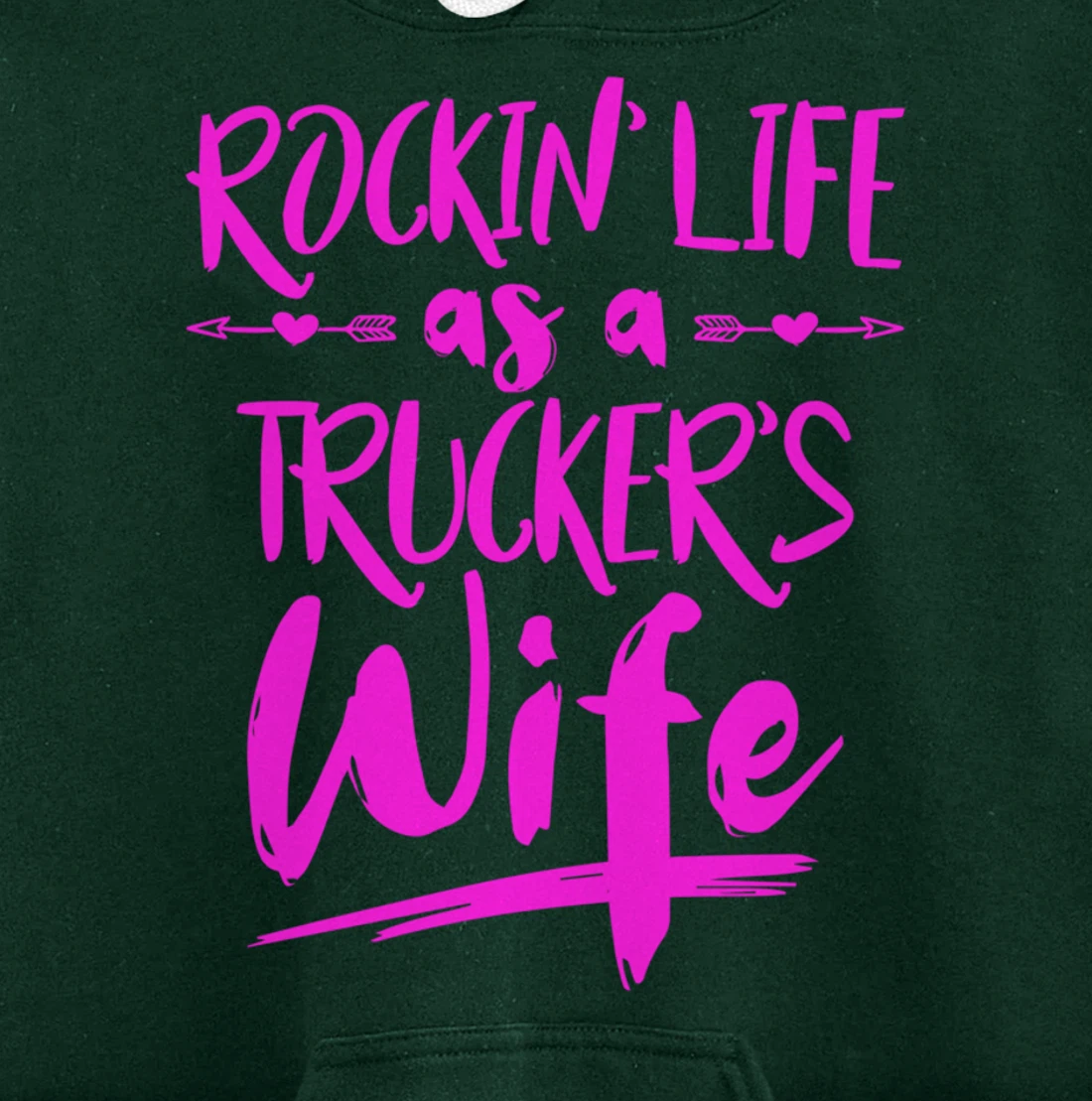 Cute Wife Semi Truck Driver Design For Wives Of Truckers Pullover Hoodie
