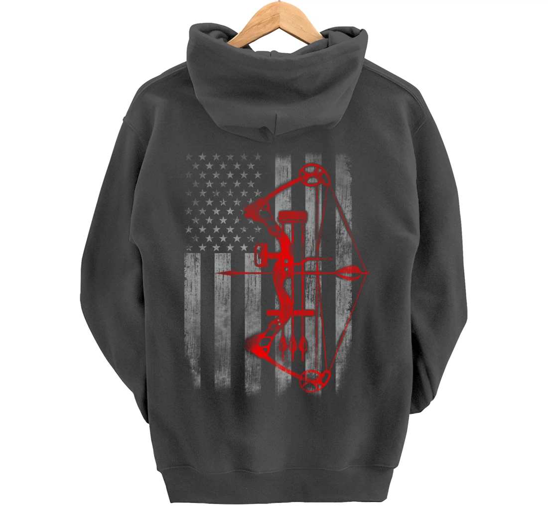 Bow hunting flag Archery Pullover Hoodie