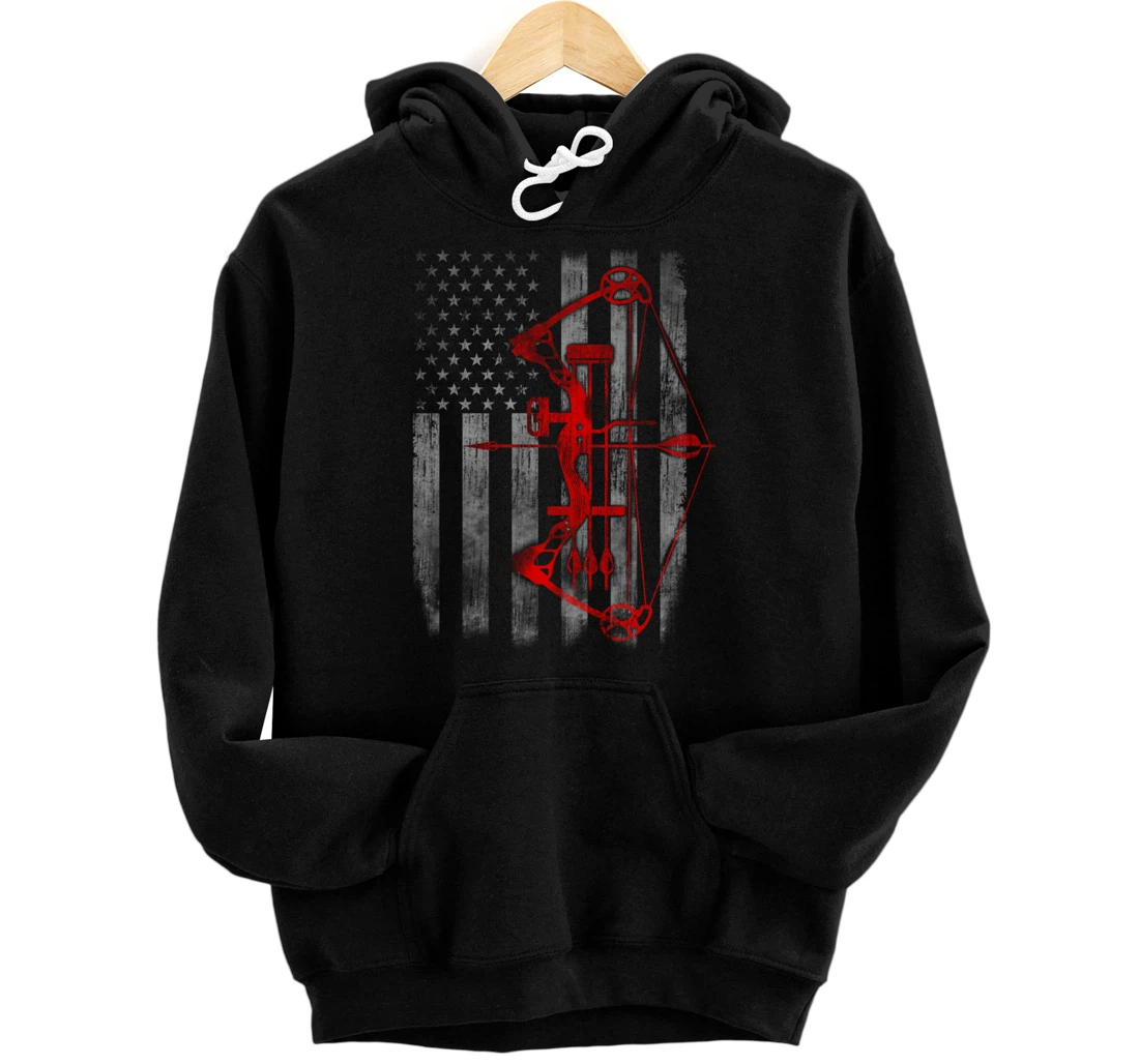 Bow hunting flag Archery Pullover Hoodie