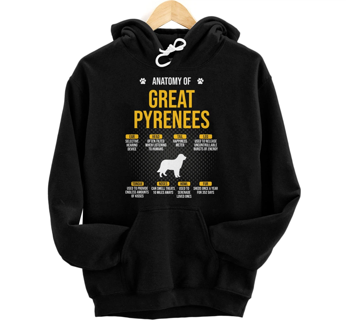 Anatomy Of Great Pyrenees Dog Lover Pullover Hoodie