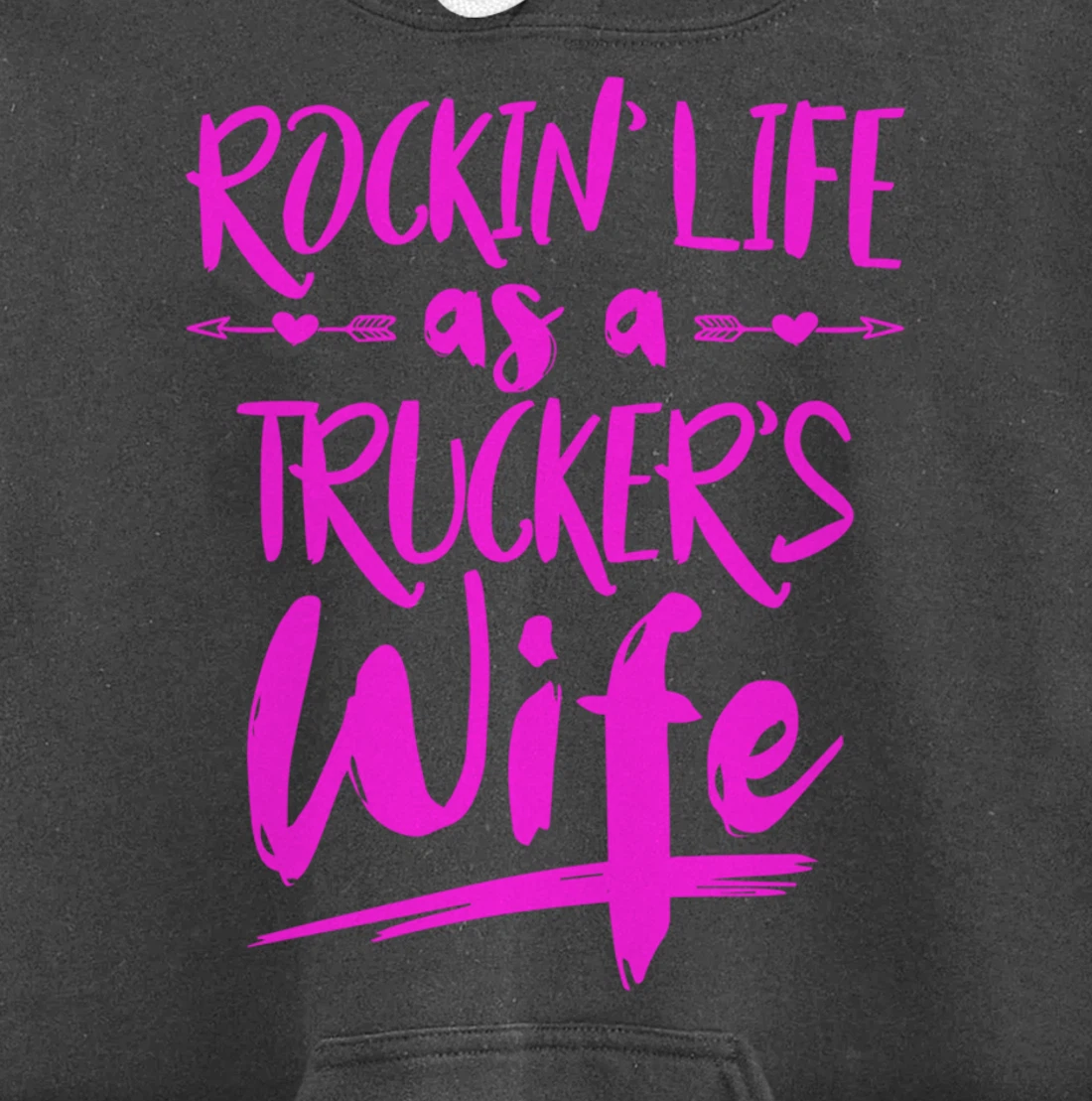 Cute Wife Semi Truck Driver Design For Wives Of Truckers Pullover Hoodie