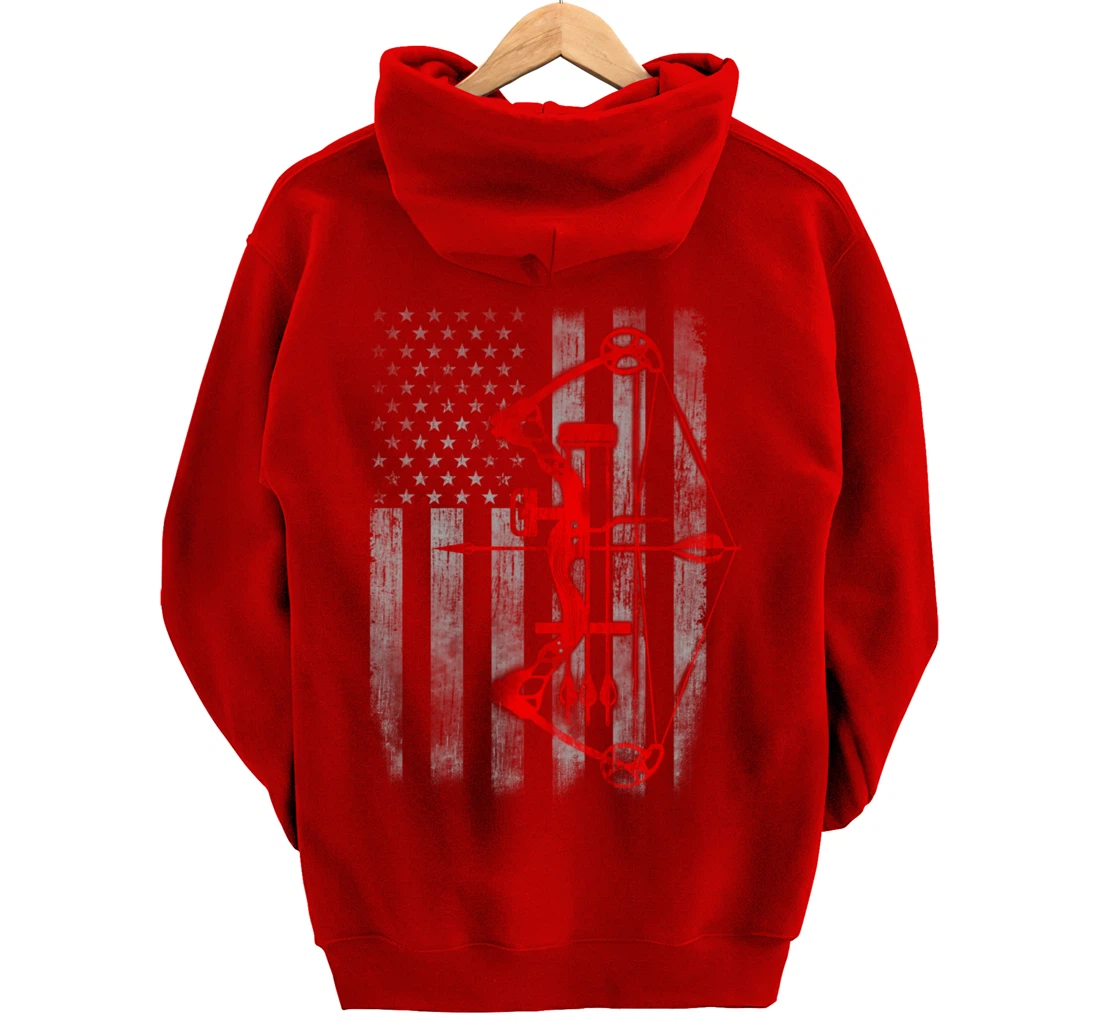 Bow hunting flag Archery Pullover Hoodie