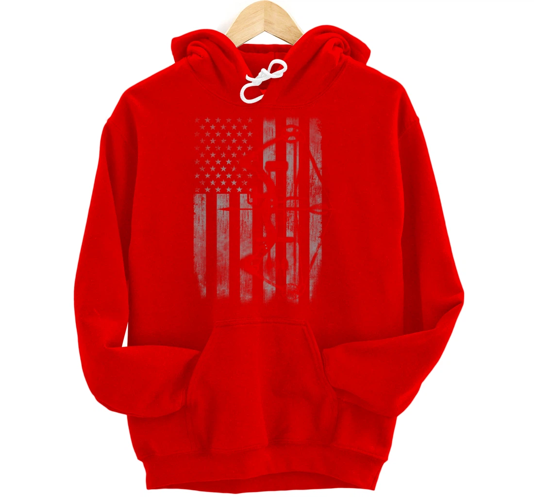 Bow hunting flag Archery Pullover Hoodie