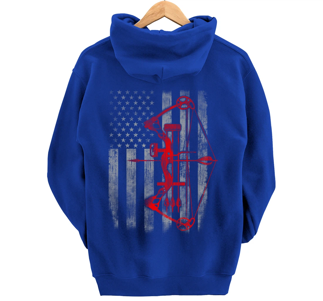 Bow hunting flag Archery Pullover Hoodie
