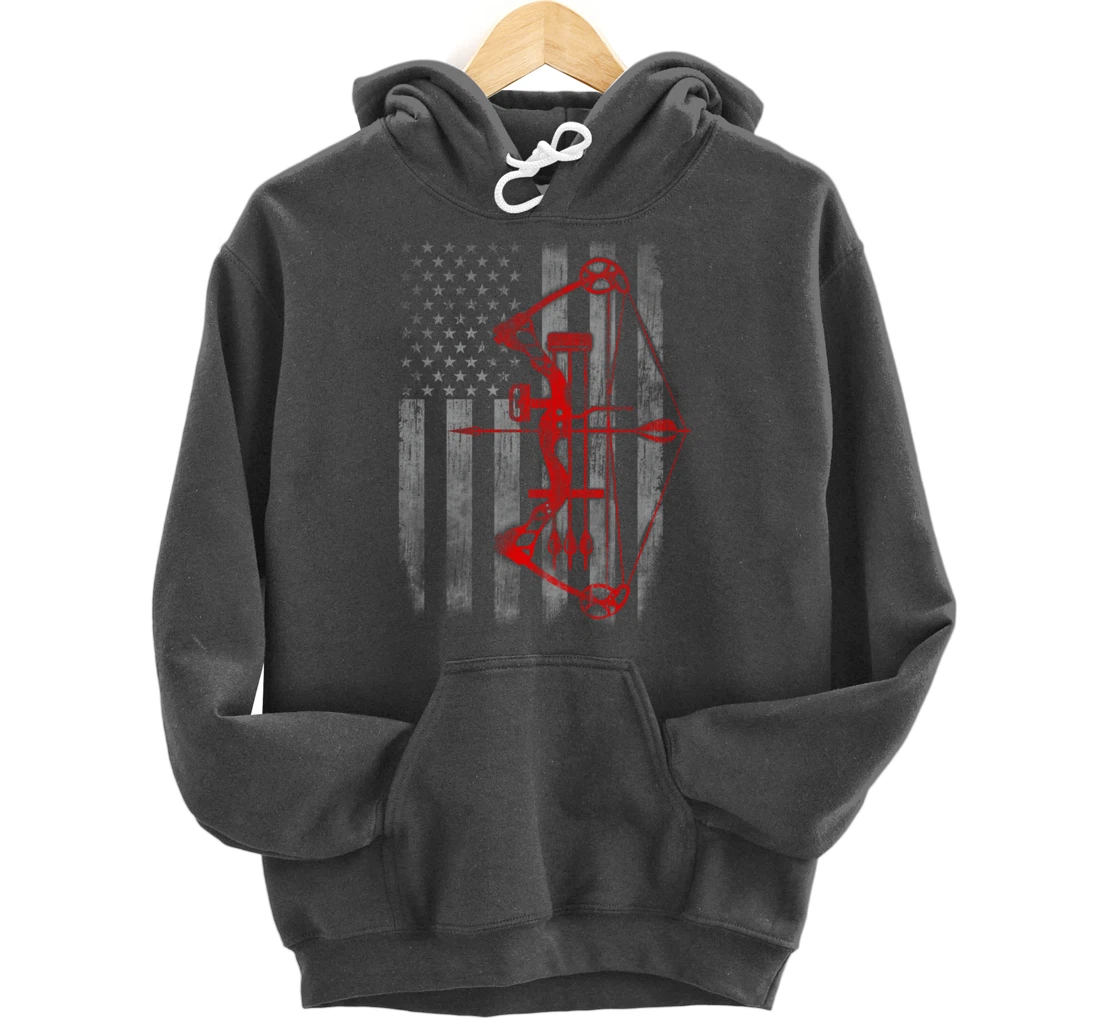 Bow hunting flag Archery Pullover Hoodie
