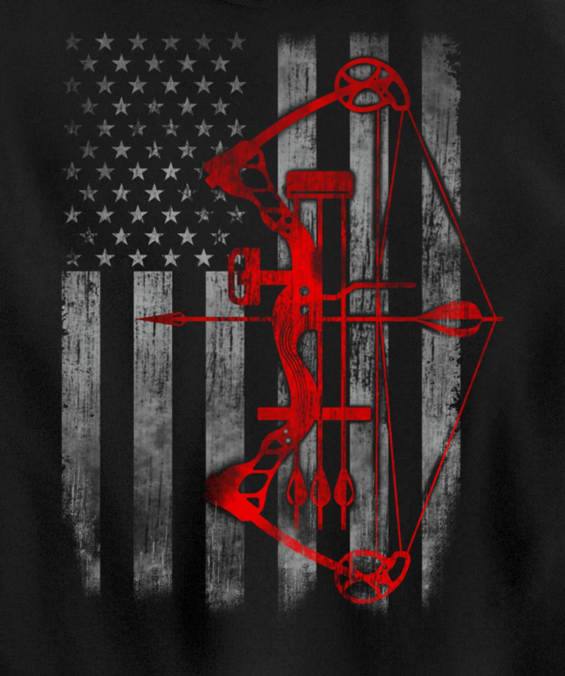 Bow hunting flag Archery Pullover Hoodie