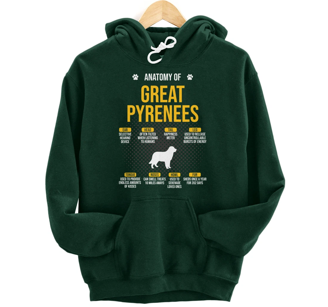 Anatomy Of Great Pyrenees Dog Lover Pullover Hoodie