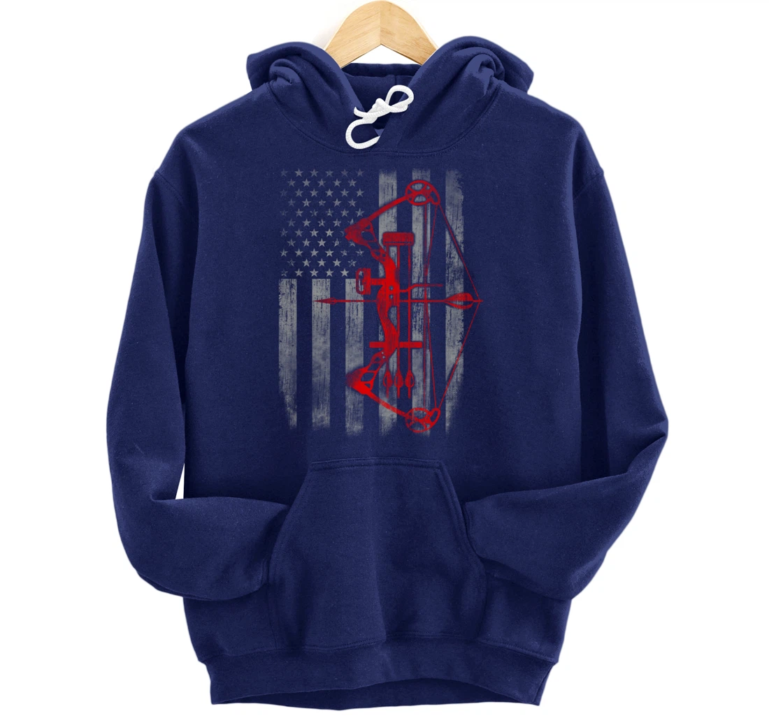 Bow hunting flag Archery Pullover Hoodie