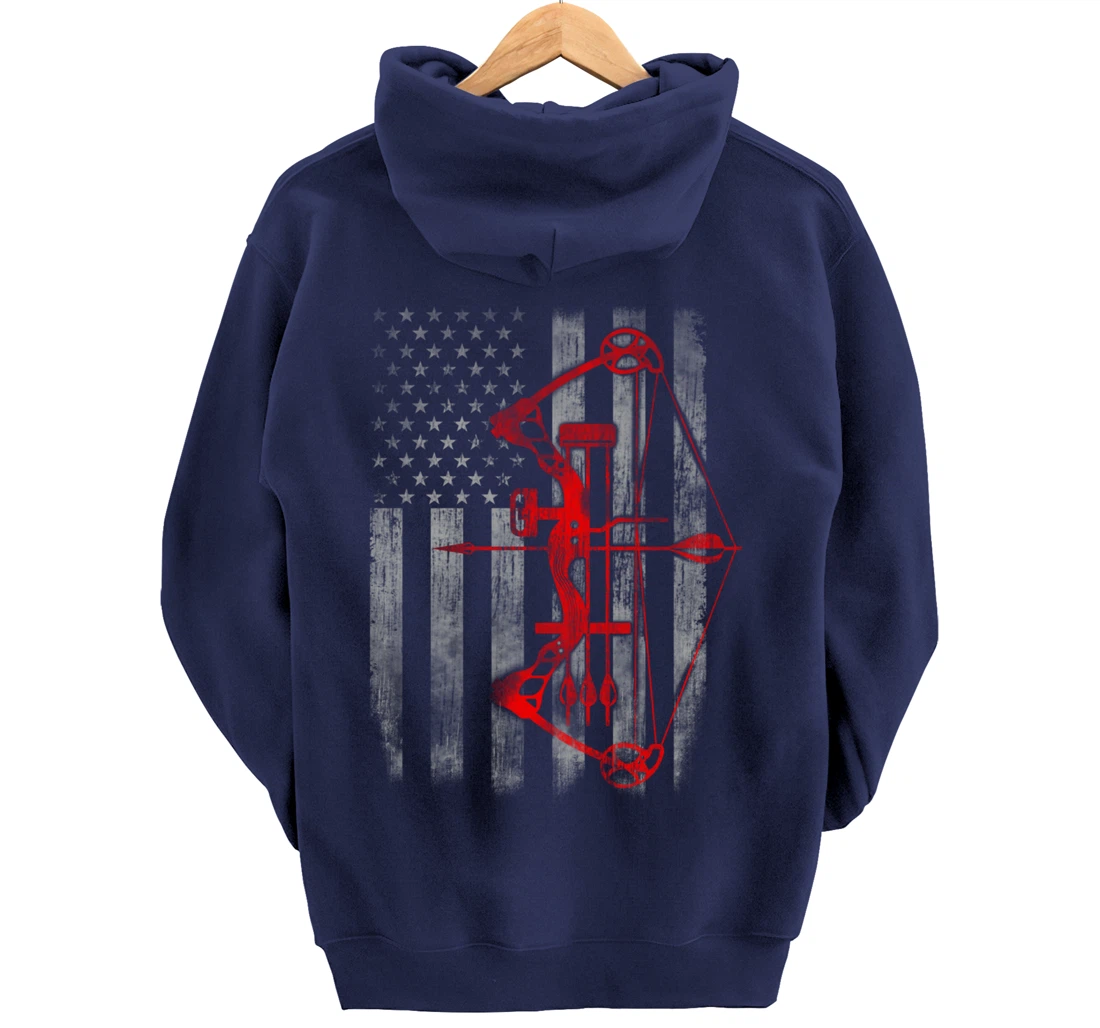 Bow hunting flag Archery Pullover Hoodie