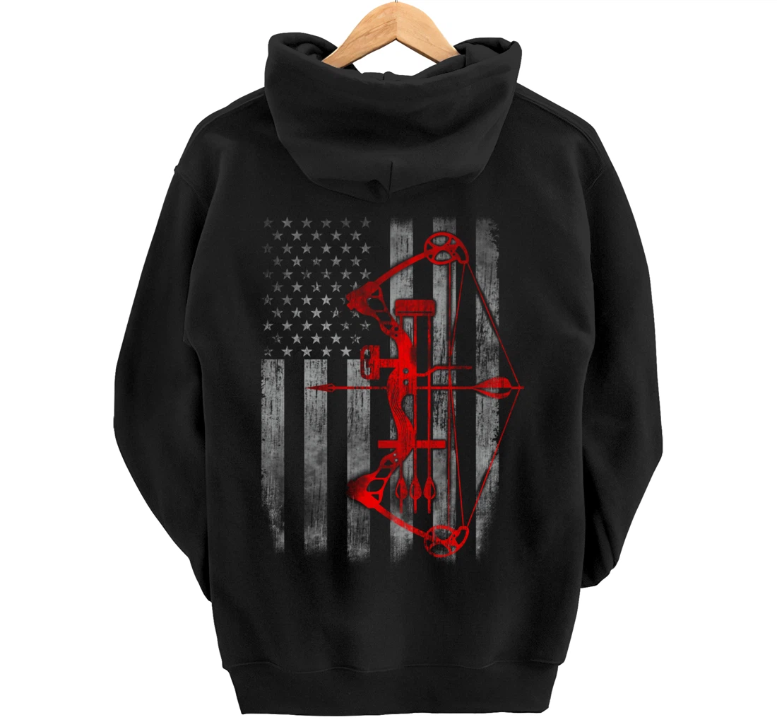 Bow hunting flag Archery Pullover Hoodie