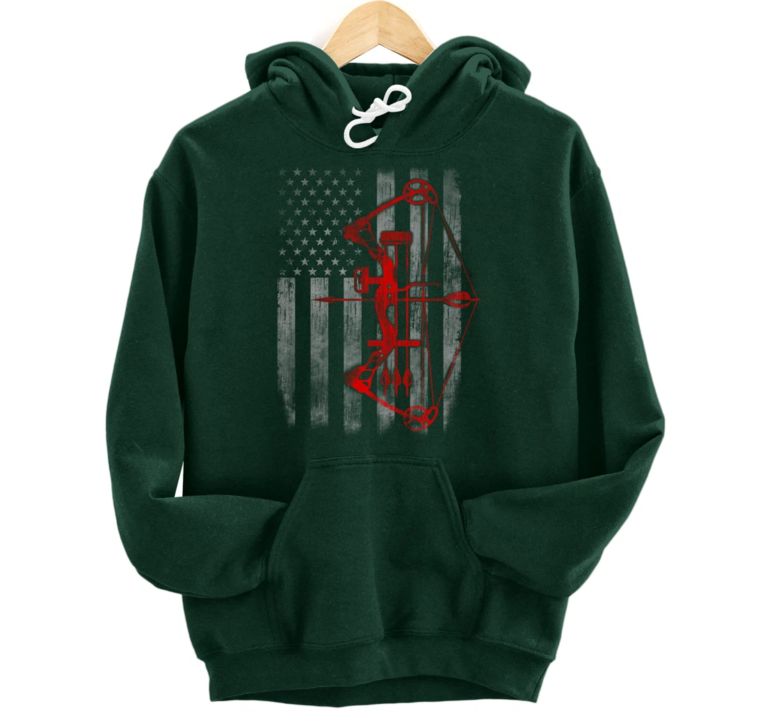 Bow hunting flag Archery Pullover Hoodie