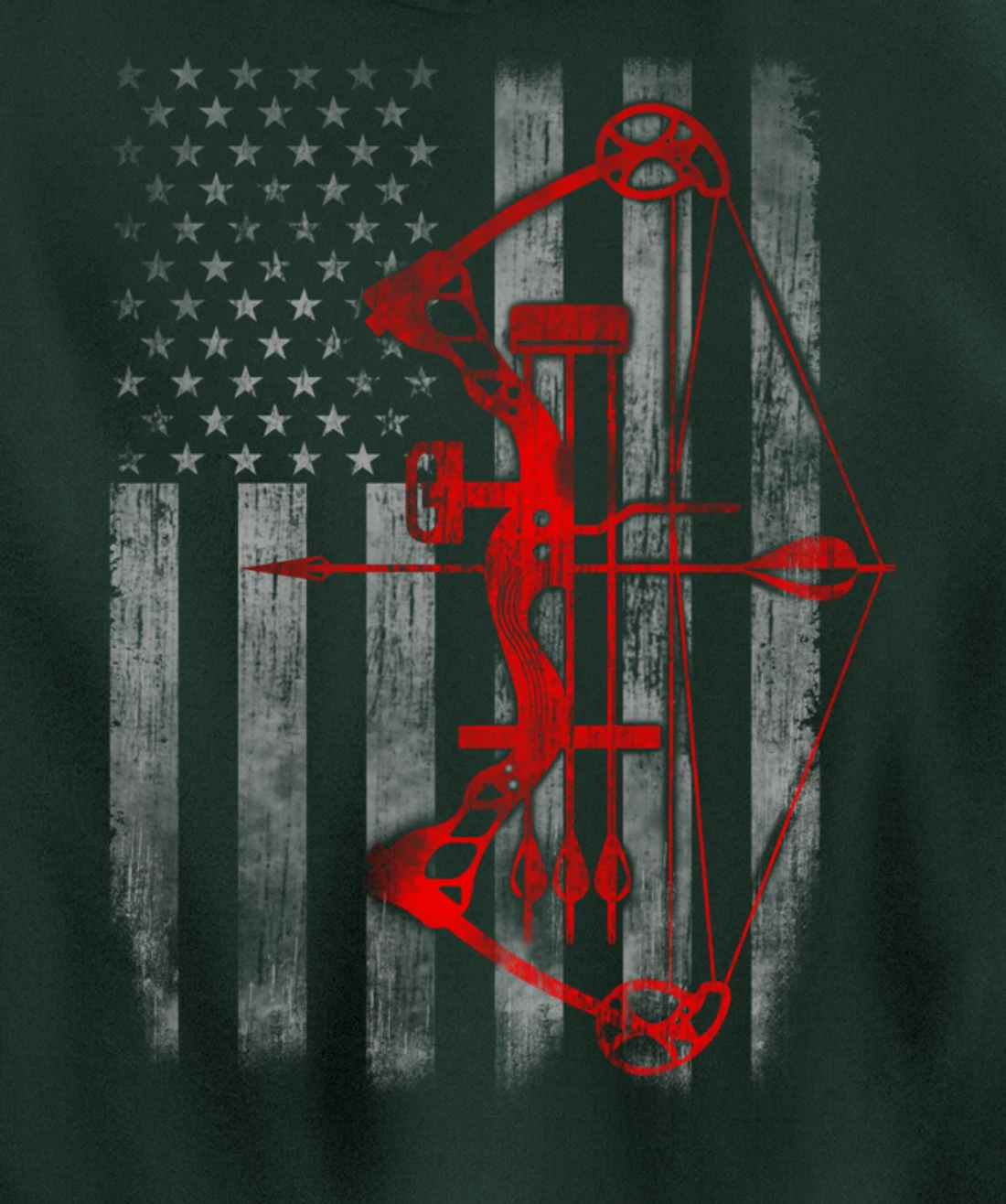 Bow hunting flag Archery Pullover Hoodie