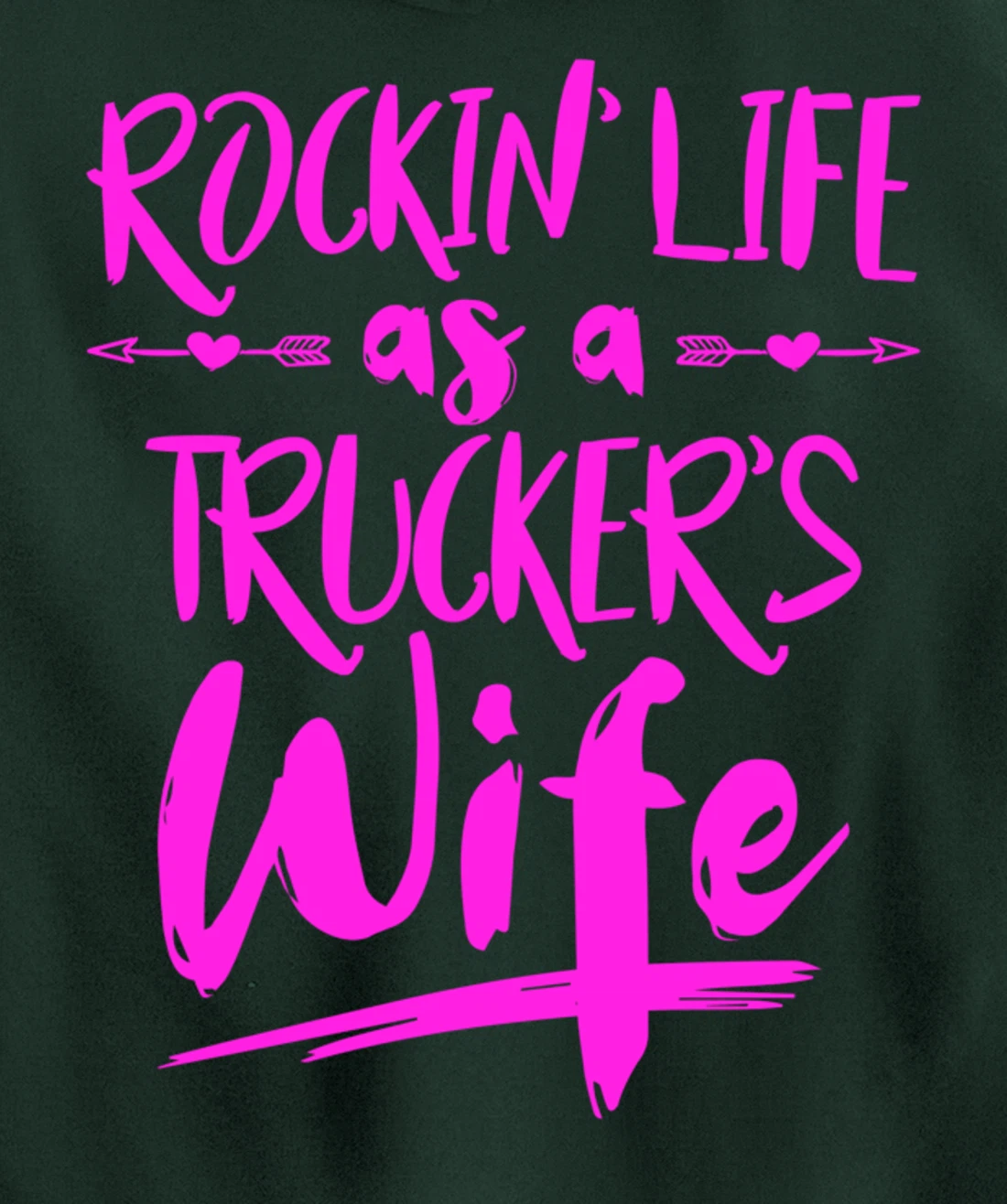 Cute Wife Semi Truck Driver Design For Wives Of Truckers Pullover Hoodie