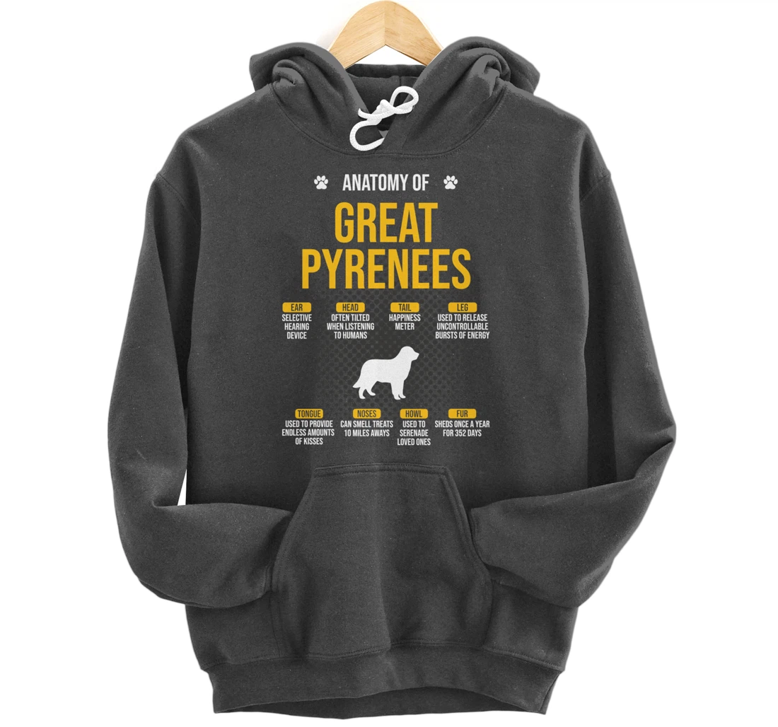 Anatomy Of Great Pyrenees Dog Lover Pullover Hoodie