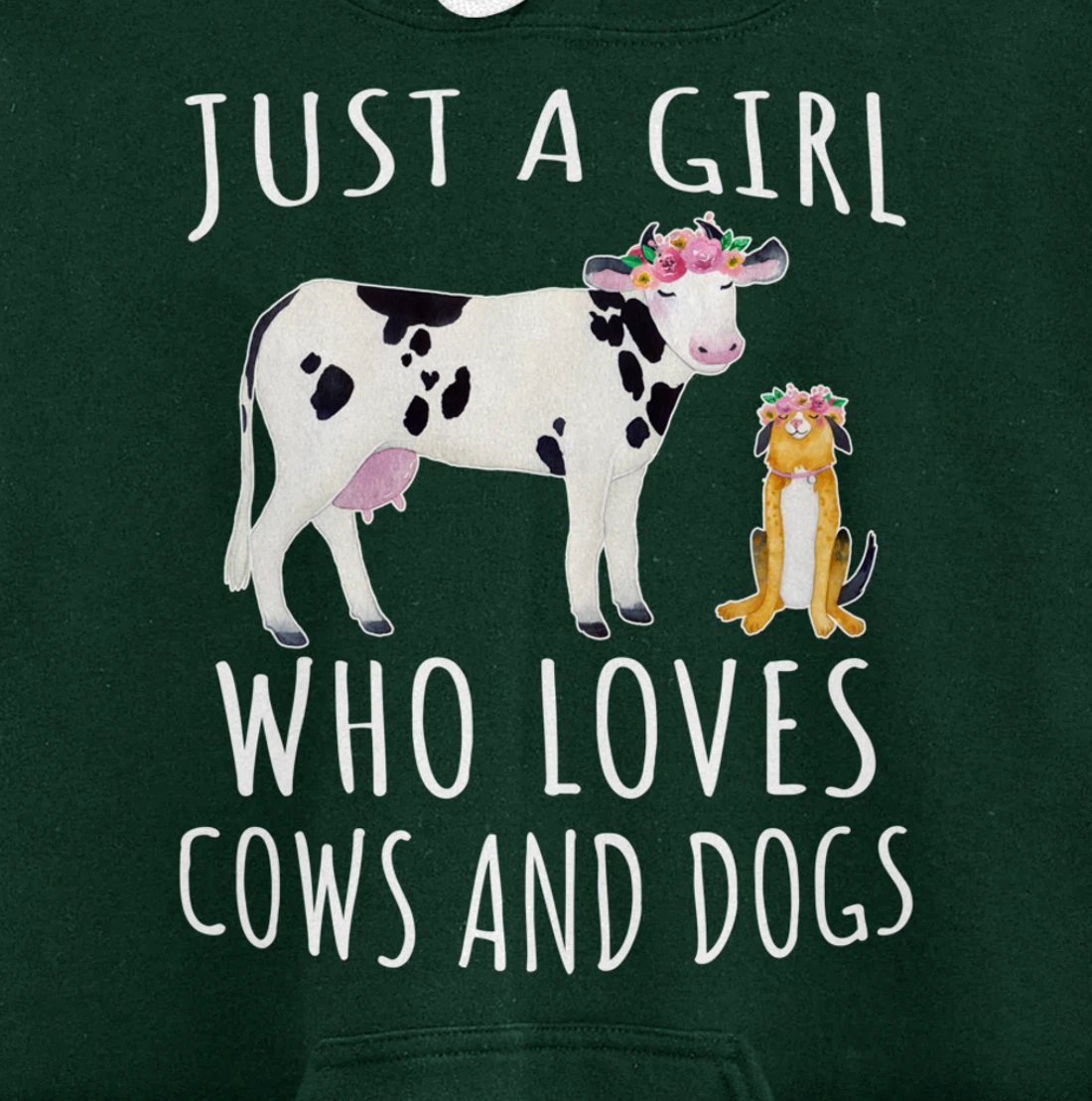 Just a girl who loves Cows and Dogs - Funny Farmer Pullover Hoodie