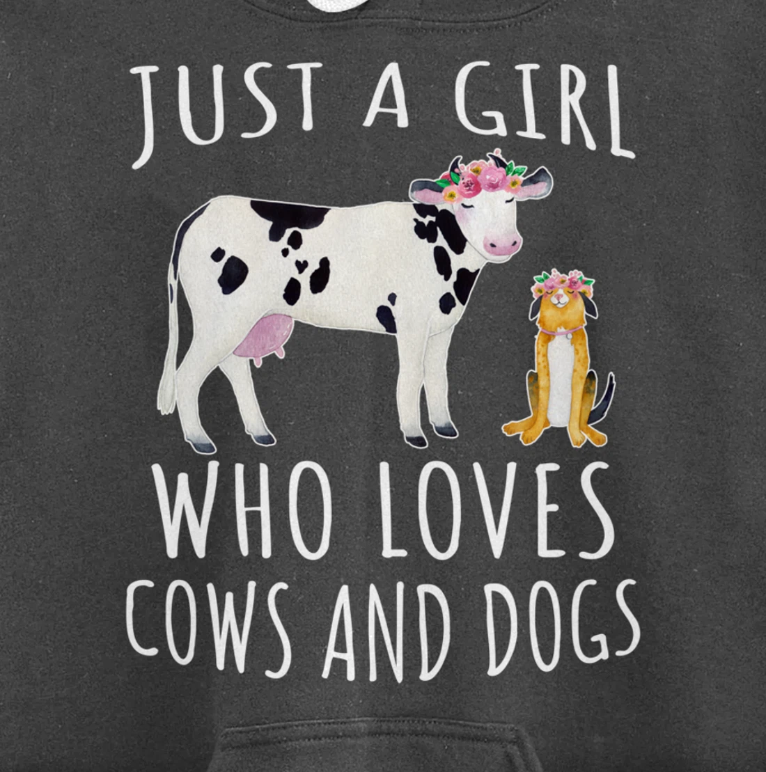 Just a girl who loves Cows and Dogs - Funny Farmer Pullover Hoodie