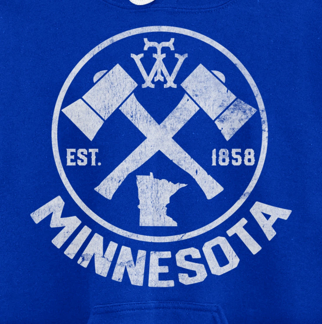 Tout Minnesota Axe 1858 MN State Outline Pullover Hoodie