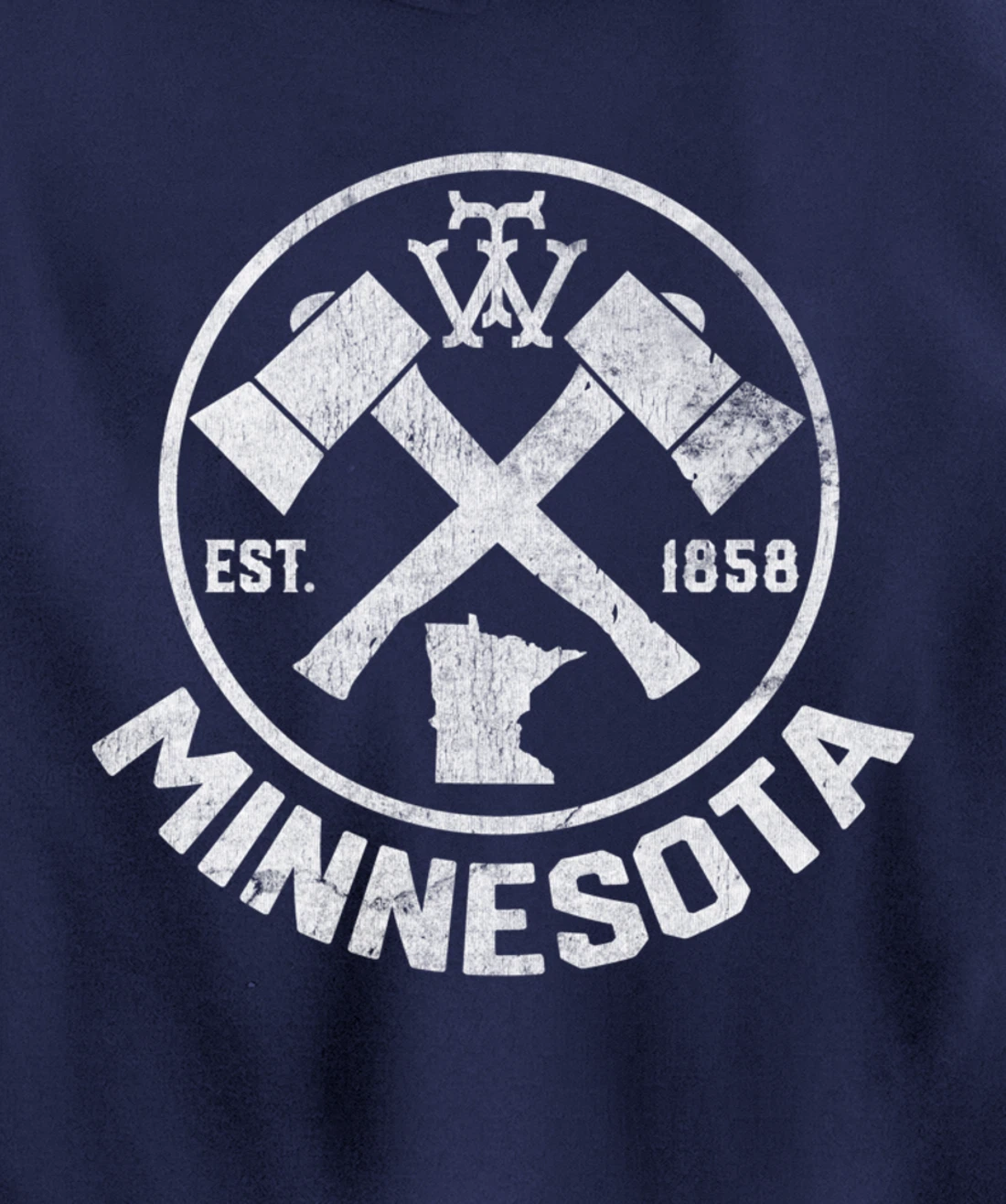 Tout Minnesota Axe 1858 MN State Outline Pullover Hoodie