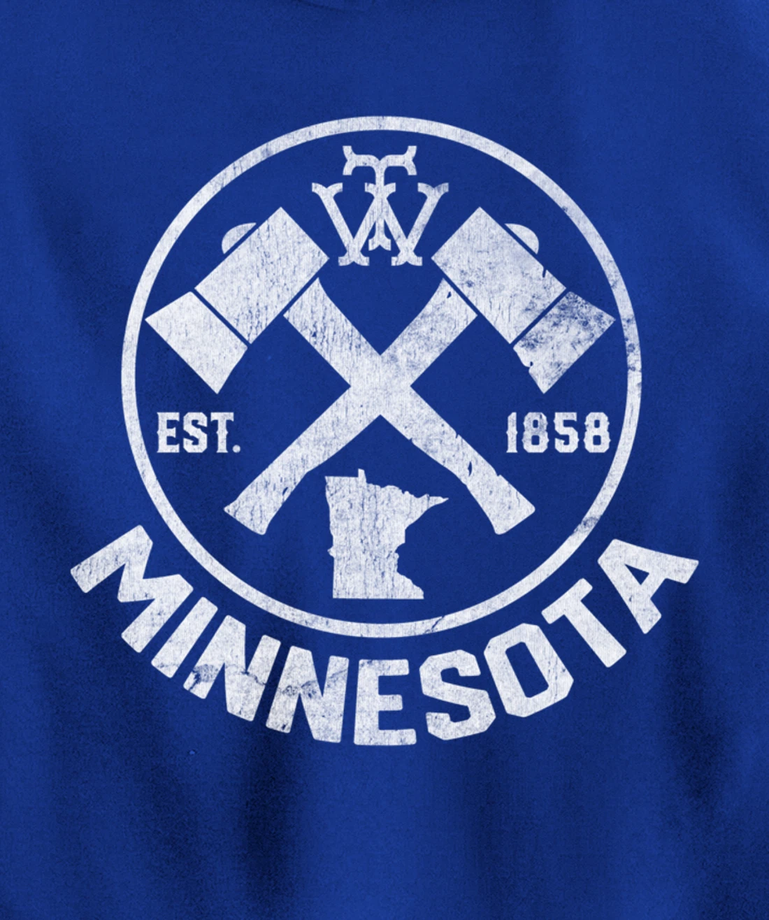Tout Minnesota Axe 1858 MN State Outline Pullover Hoodie