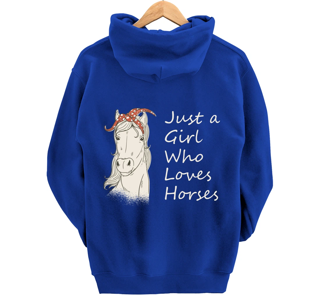 Just A Girl Who Loves Horses - Horse Riding Gift Pullover Hoodie