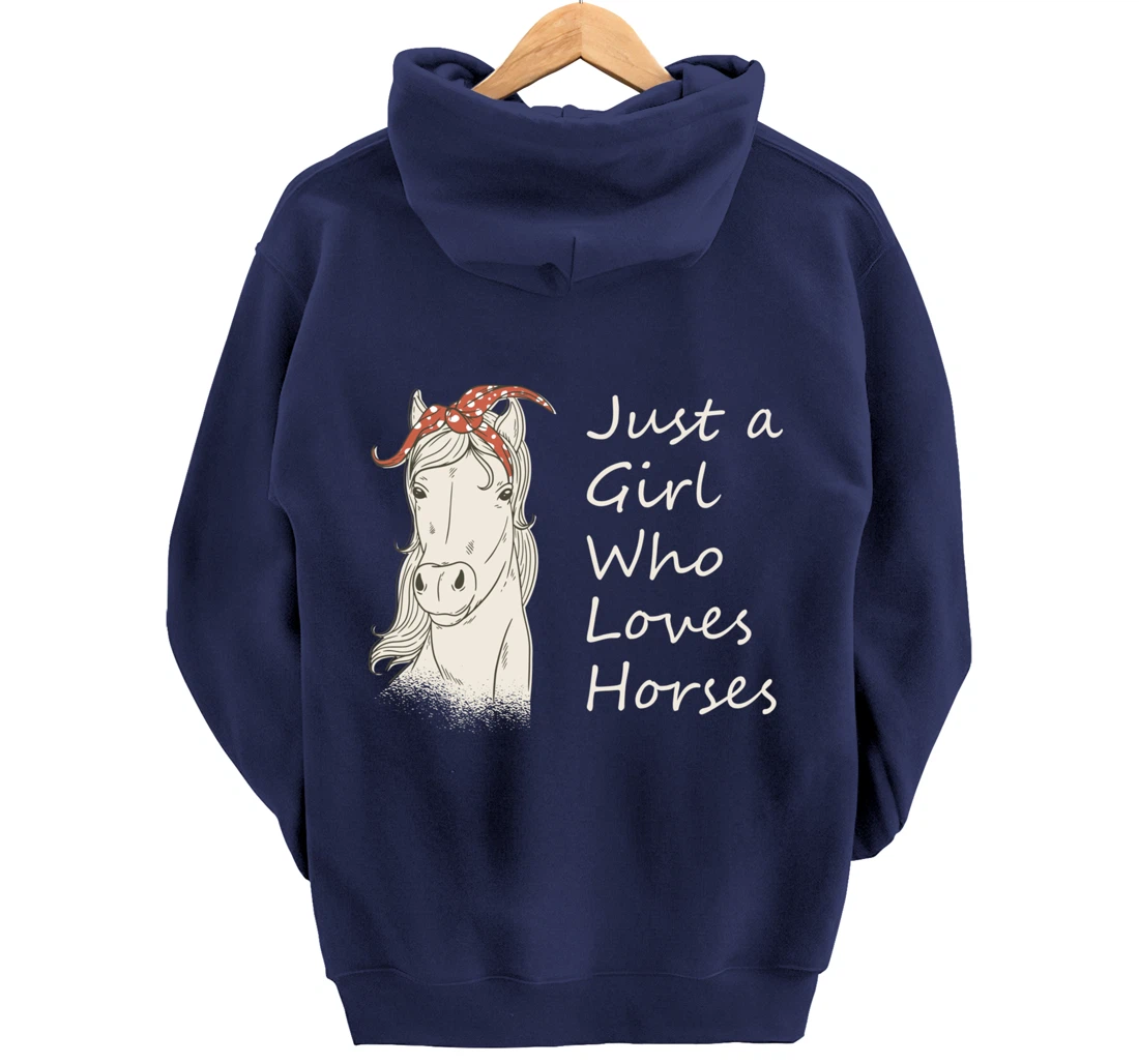 Just A Girl Who Loves Horses - Horse Riding Gift Pullover Hoodie