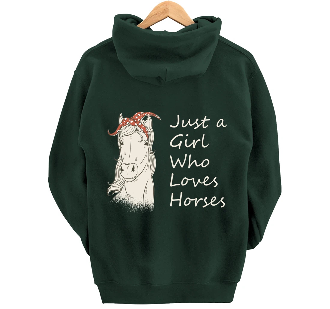 Just A Girl Who Loves Horses - Horse Riding Gift Pullover Hoodie