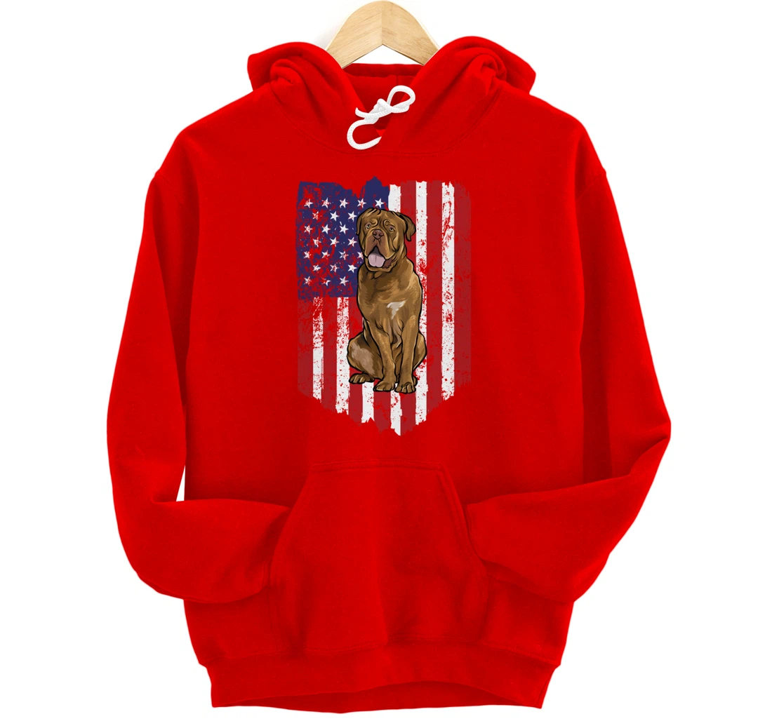 American Flag Dogues de Bordeaux 4th Of July USA Pullover Hoodie