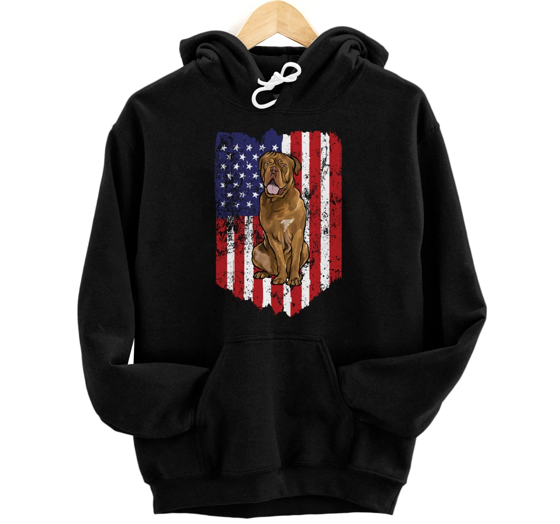 American Flag Dogues de Bordeaux 4th Of July USA Pullover Hoodie
