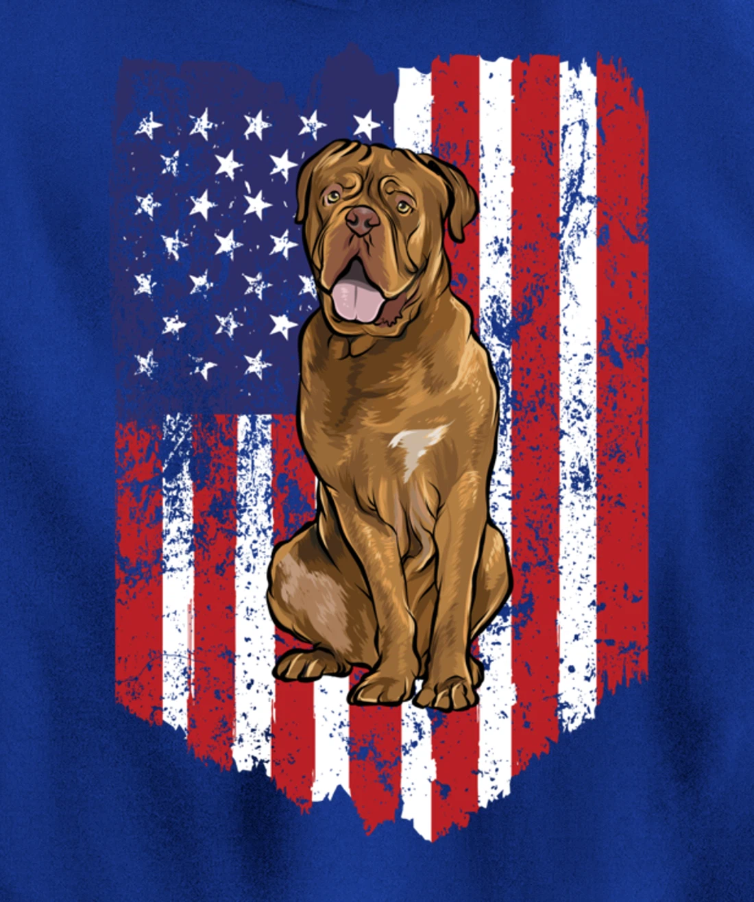 American Flag Dogues de Bordeaux 4th Of July USA Pullover Hoodie